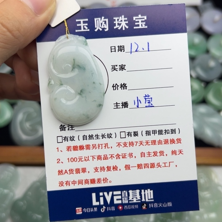 颈饰未镶嵌翡翠如意