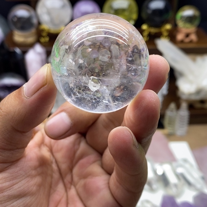 天然白水晶球摆件10