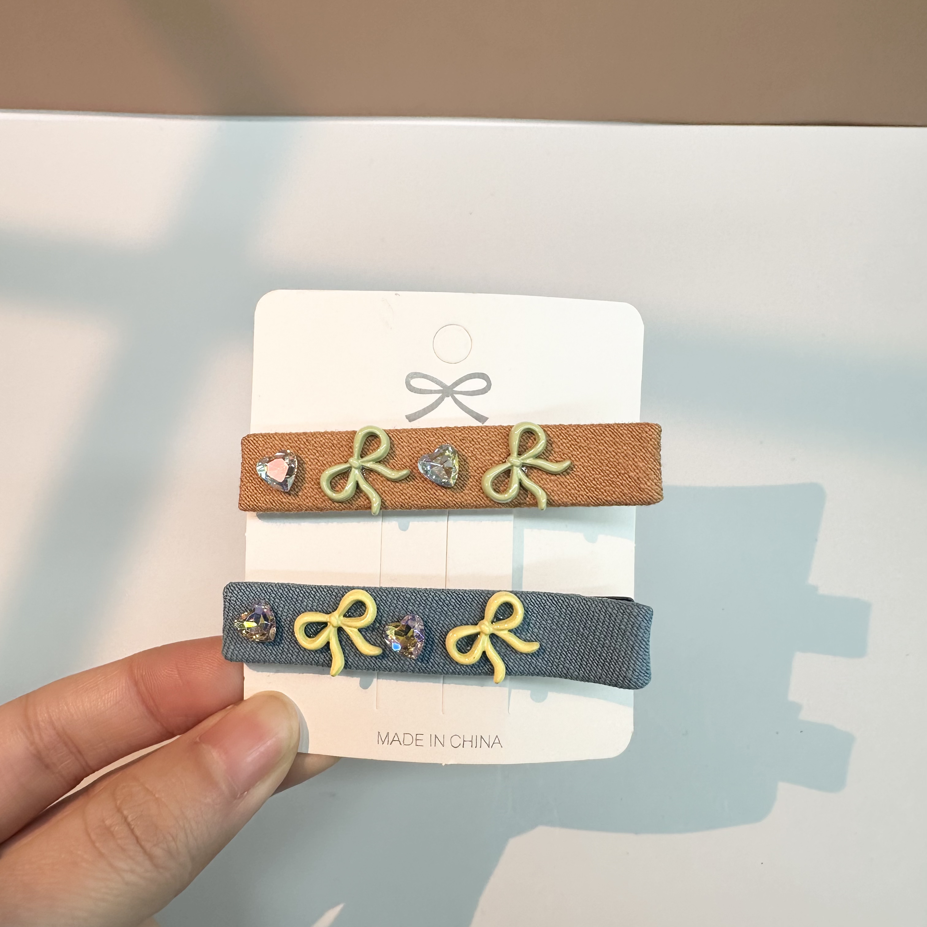 L138夕洛蝴蝶结一对装鸭夹高级感鸭嘴夹韩版气质侧边夹时尚鸭夹