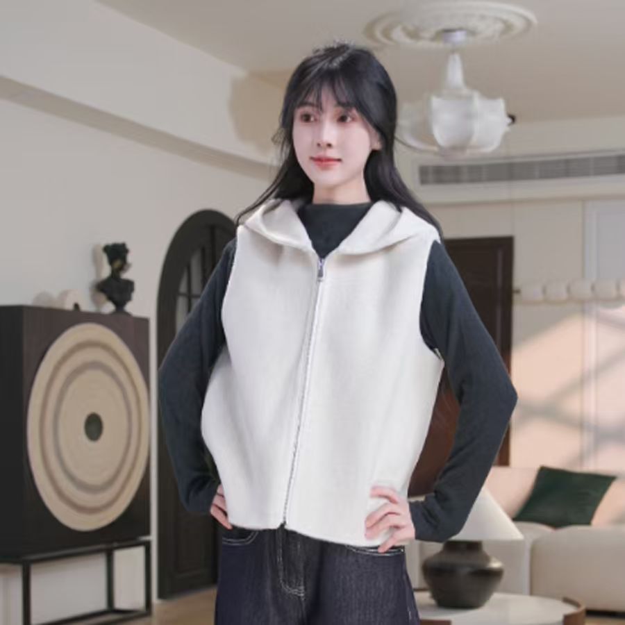 伊迪卡羊毛马甲短款时尚女士百搭毛呢韩版冬季气质休闲高贵气质感