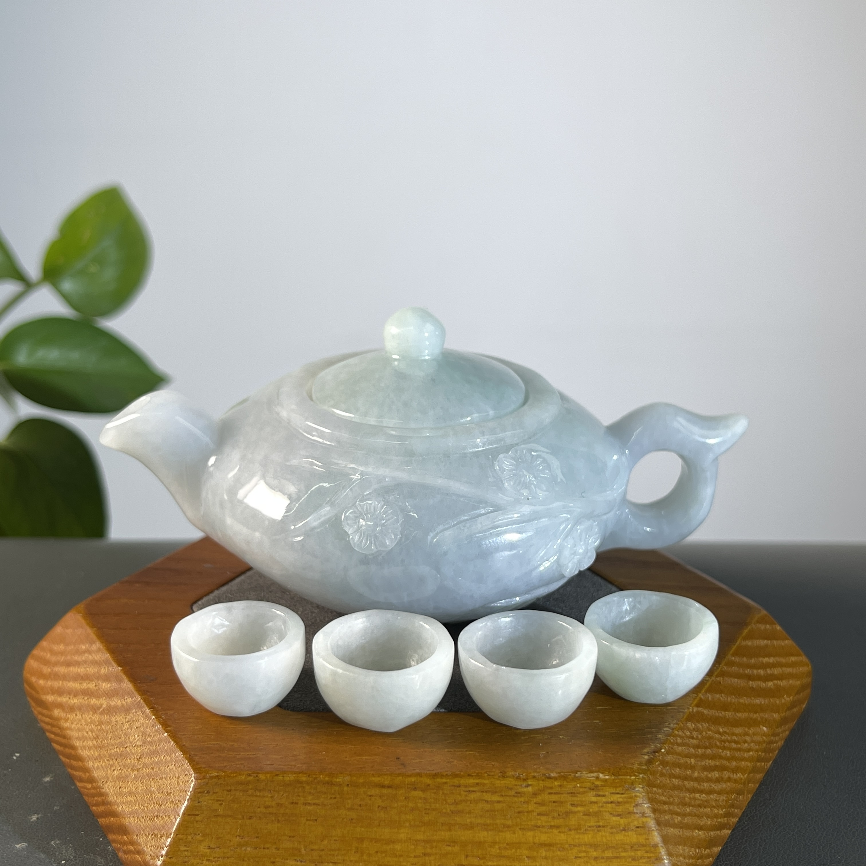 JGB18-88 天然缅甸A货翡翠  翡翠茶壶