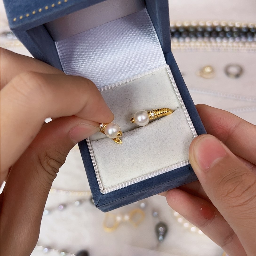 海水珍珠耳饰银S925镶嵌