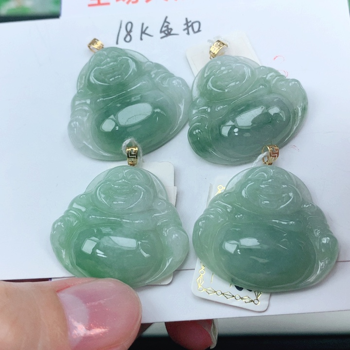 颈饰18K金镶嵌翡翠多样性发其1