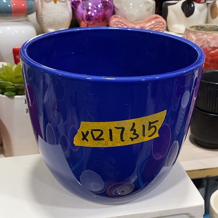 陶盆有孔 瑕疵针孔漏釉介意勿拍外口 17外高15