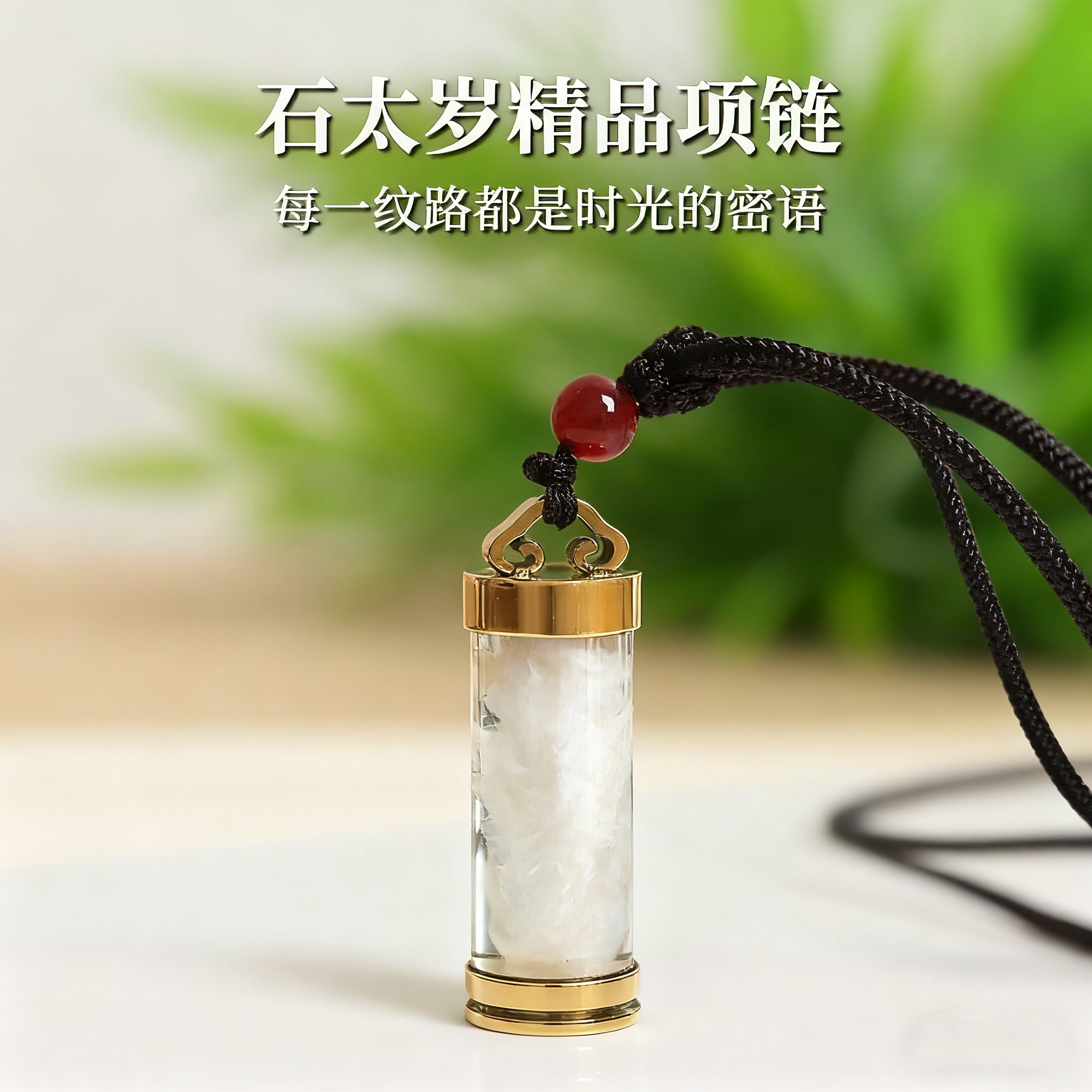 铁合金琉璃吊坠 天然长白山石太岁肉灵芝吊坠瓶随身佩戴雕刻