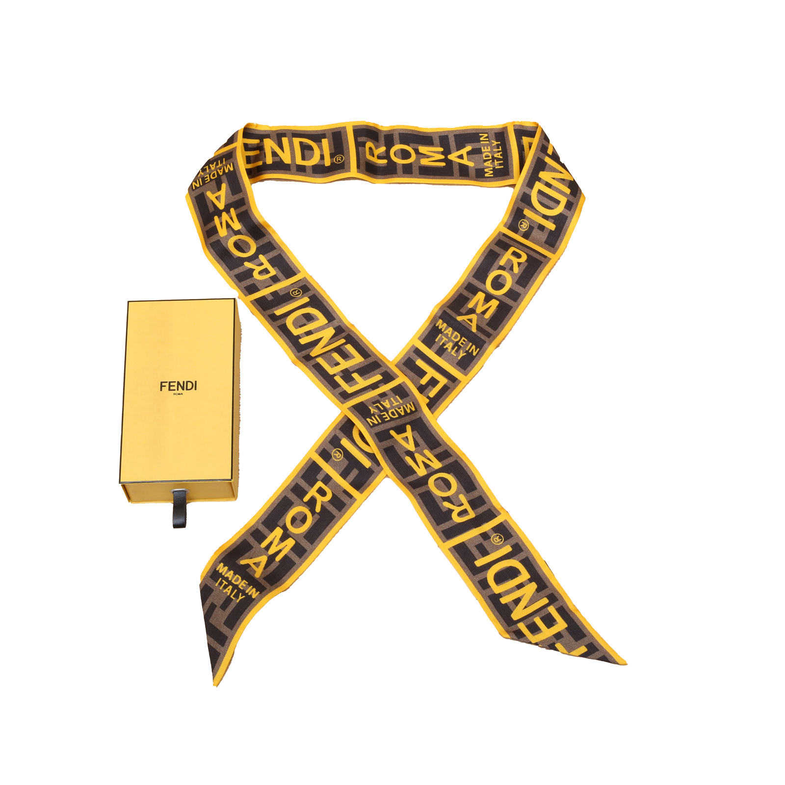未使用 FENDI/芬迪 【念念特价】Roma字母印花小丝巾 束发带