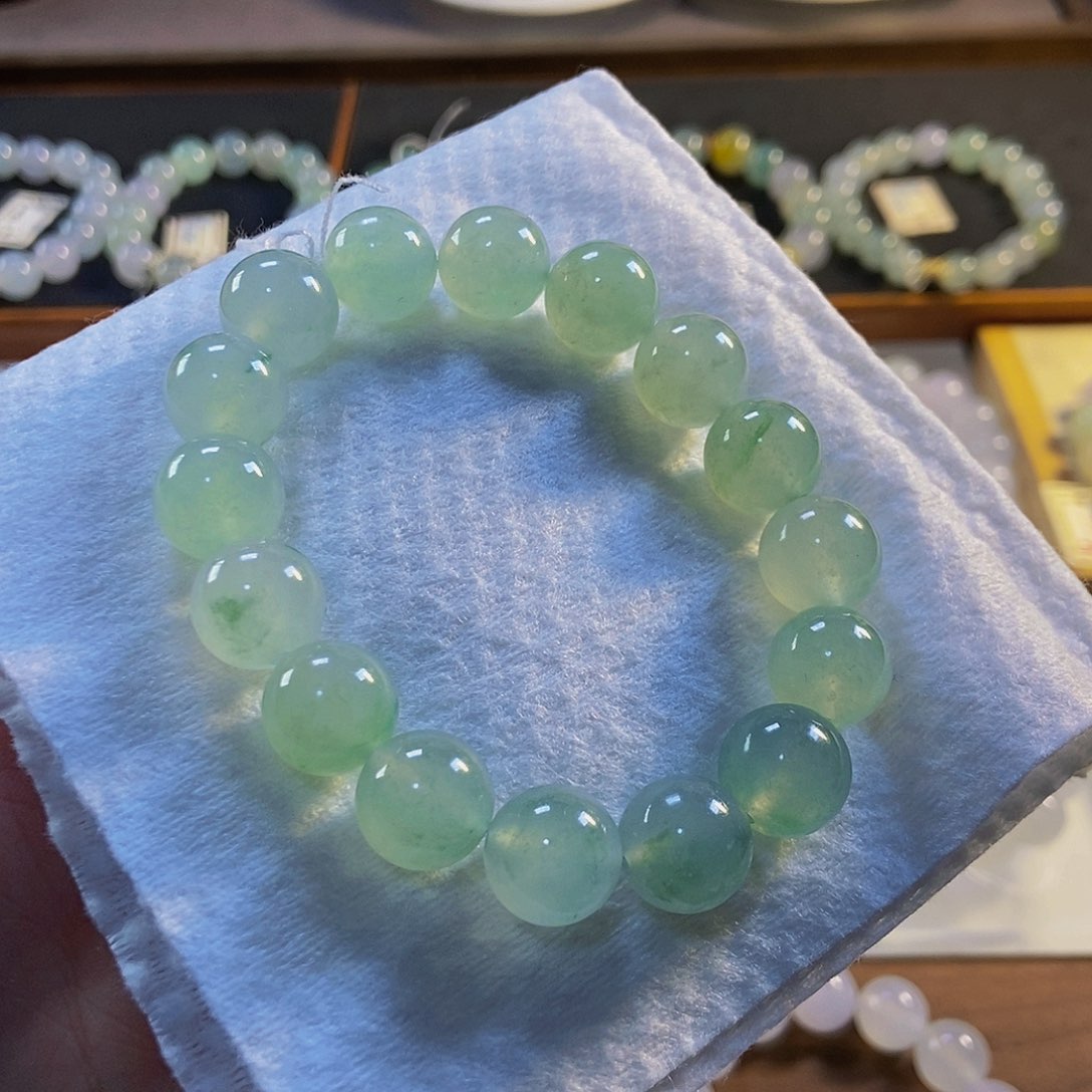 定制翡翠未镶嵌翡翠手串卡12+