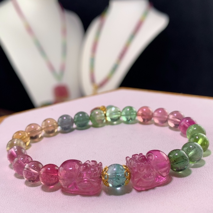 双色碧玺手链未镶嵌