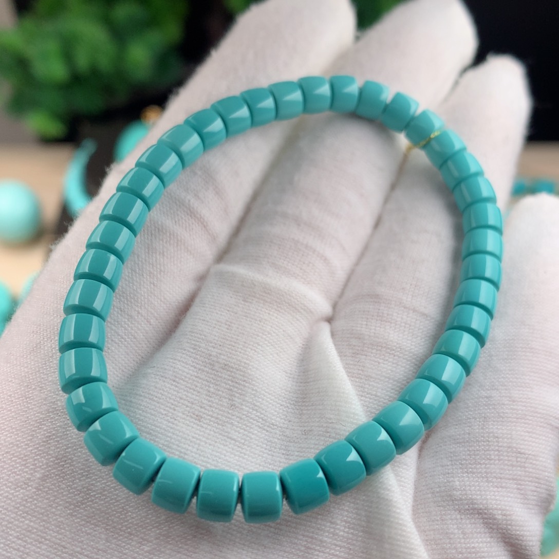 【闪购商品】绿松石直切单圈手串卡5.5未镶嵌