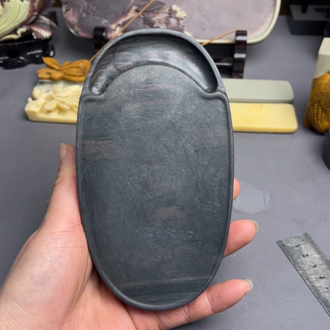 苗***正易砚老坑东邵灰砚台