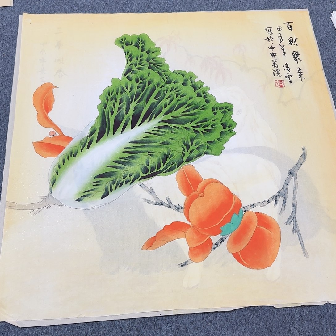 国画尺寸70X70手绘作品