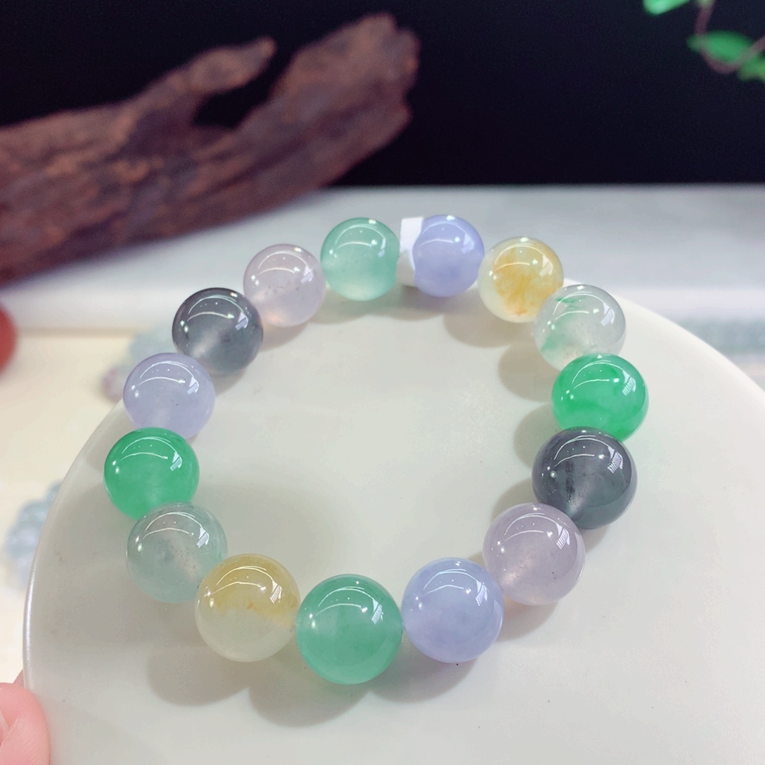 翡翠未镶嵌手链甜