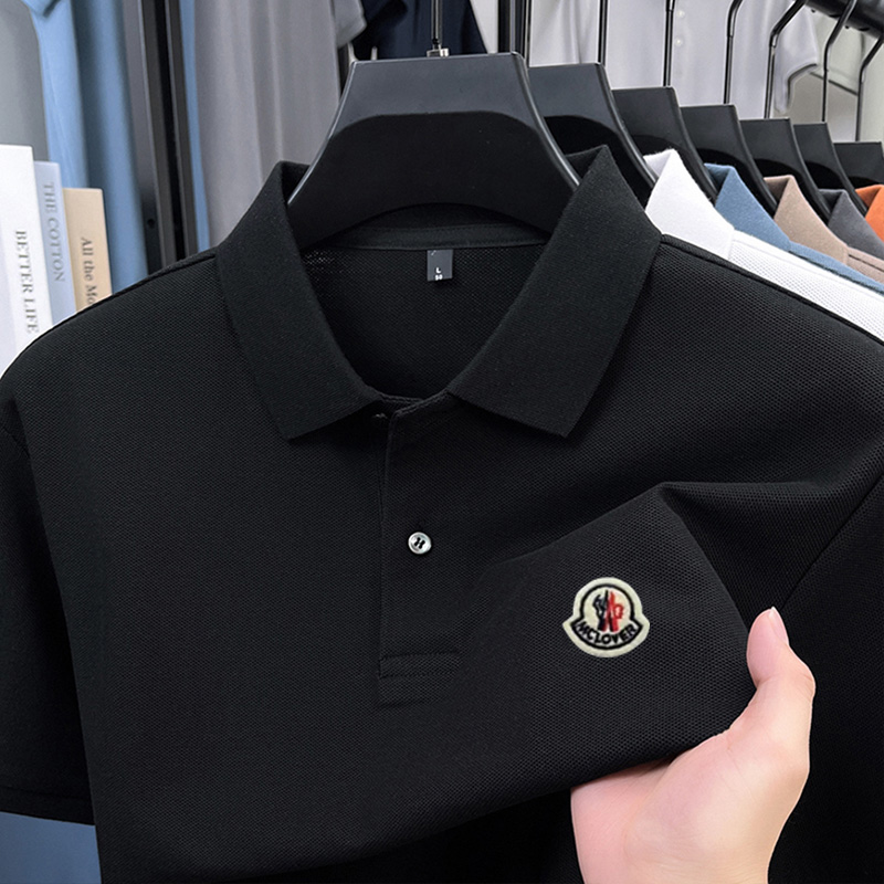 奥莱撤柜蒙家徽标款翻领100%纯棉短袖T恤男夏季休闲POLO衫上衣薄