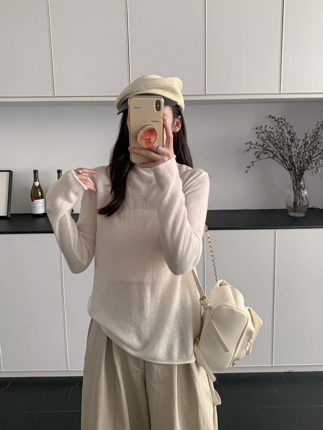 萍姐家2025新款时尚简约通勤ins纯色针织衫CY2535