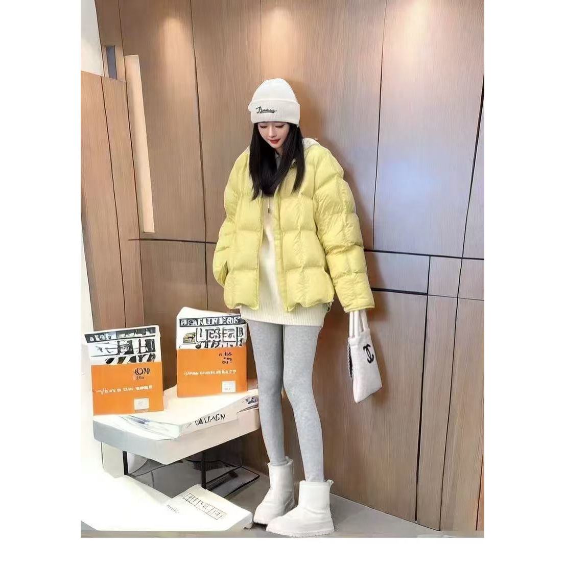 2024年新款圆领白鸭绒羽绒服女短款面包服1251