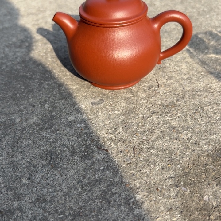 没***化紫砂茶壶朱泥高潘140毫升，半手