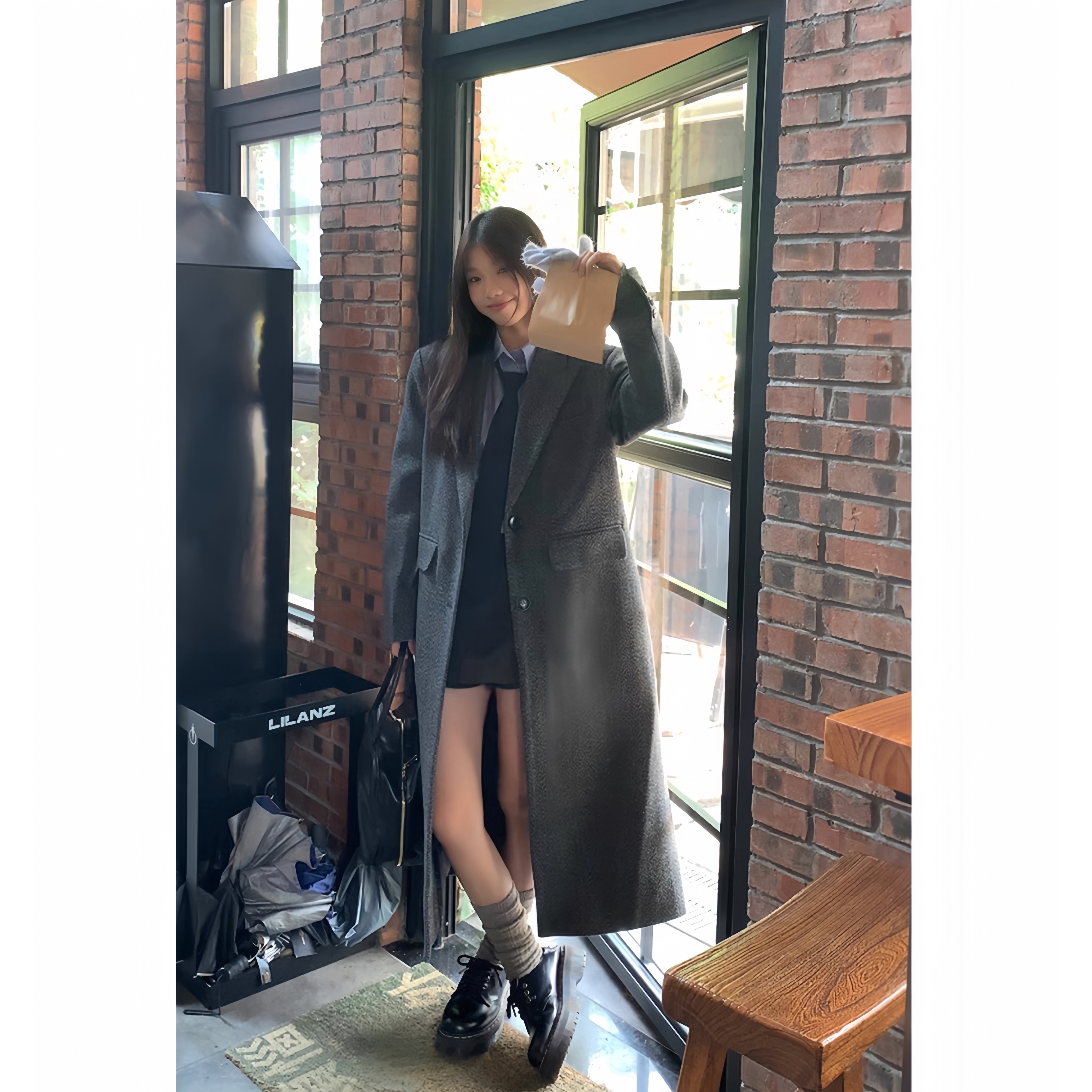 【江南姐姐2.0】2025冬季新款韩式大衣【有垫肩】直筒加棉羊毛呢外套