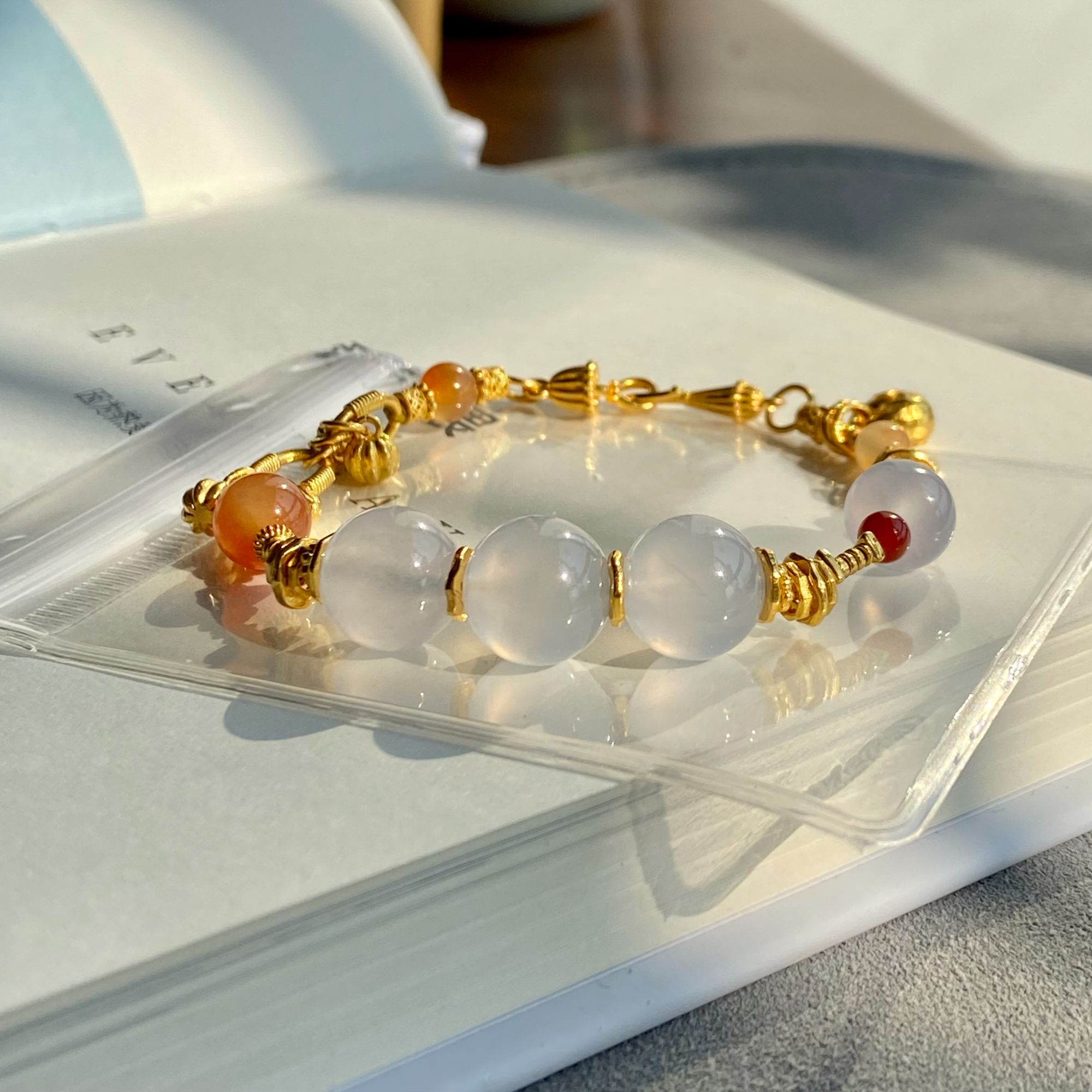 天然缅甸翡翠A货茅台白圆珠手串9.6*5.1*