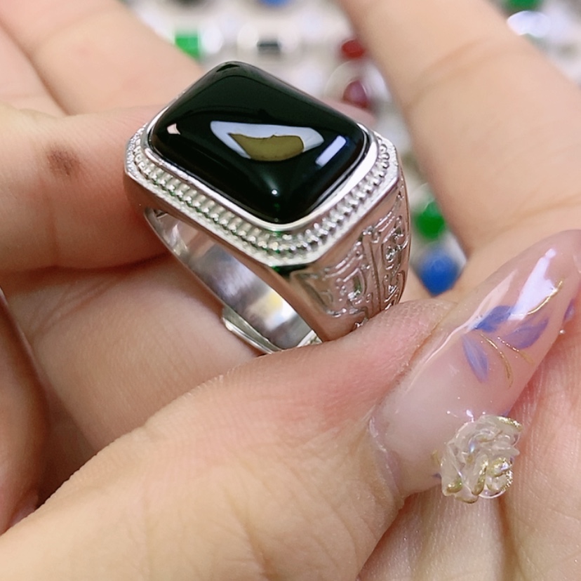 【闪购商品】玛瑙/玉髓戒指银S925镶嵌