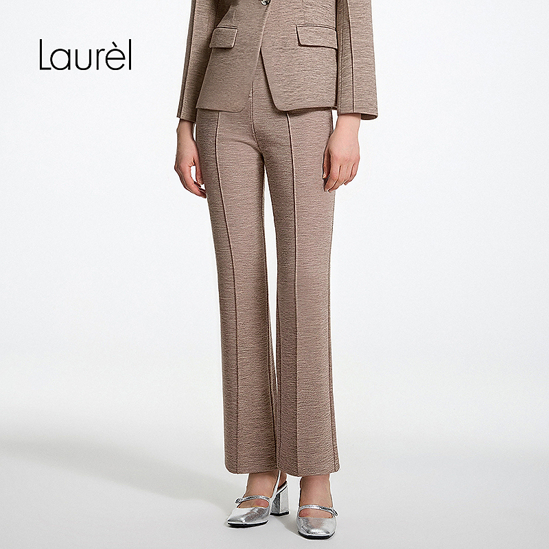 Laurel劳芮26春新款高腰修身微喇西裤LWD366K00900