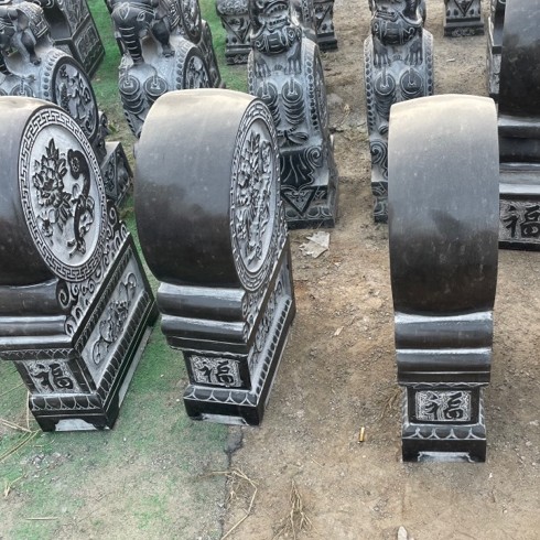 青石抱鼓石门口摆件