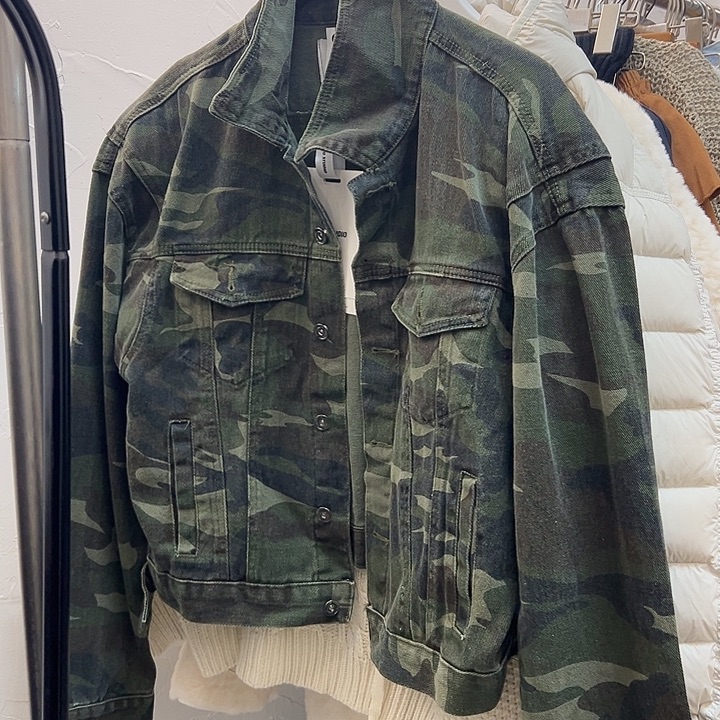 今日新款 迷彩牛仔外套