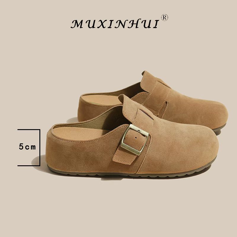 【品牌】5cm勃肯鞋女包头拖一脚蹬防滑踩屎感休闲懒人鞋7280-2