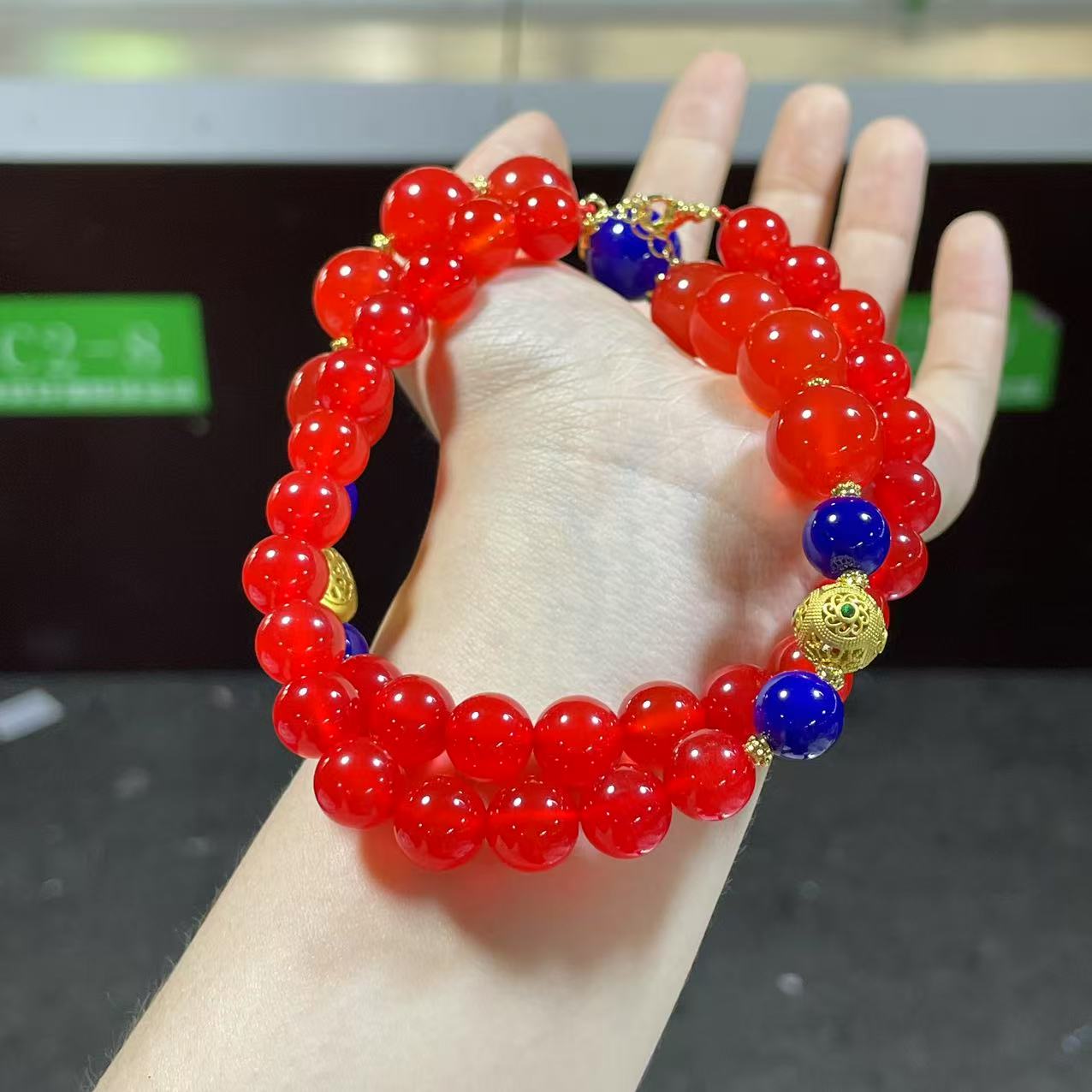 【胖】冰红色玛瑙项链 @k