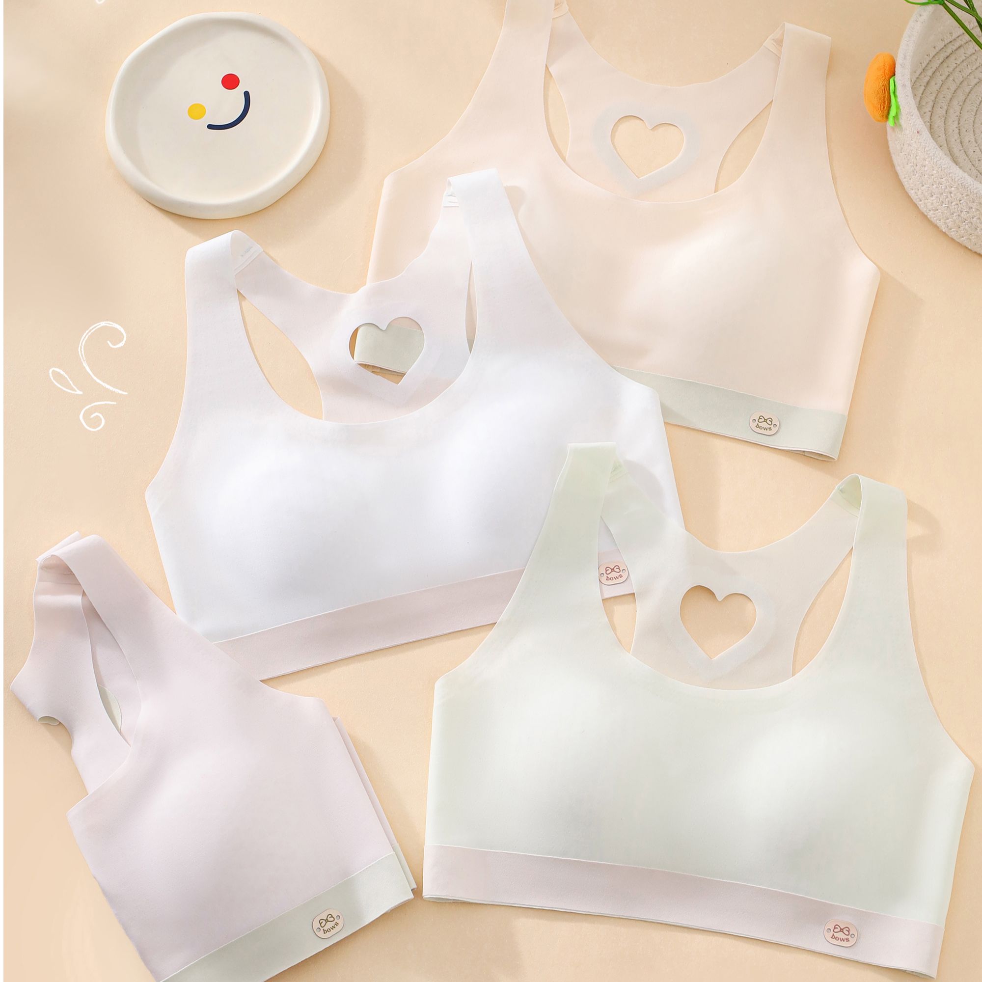 12-18岁二 三阶段发育期少女舒适小初高无痕固定杯运动文胸内衣