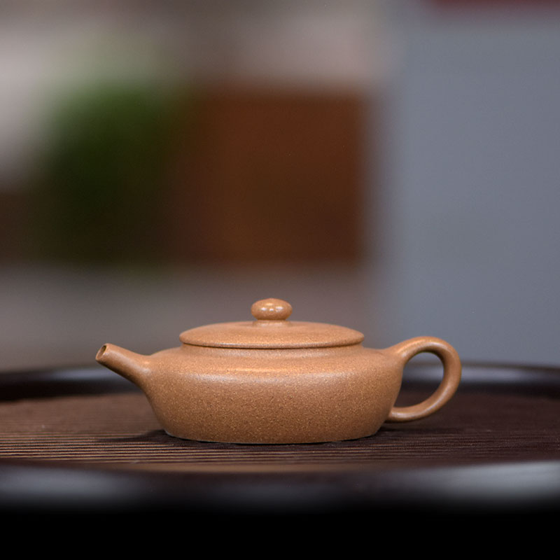 阎记抟砂 五彩段 扁承壶 原矿喝茶壶S7 0102 43