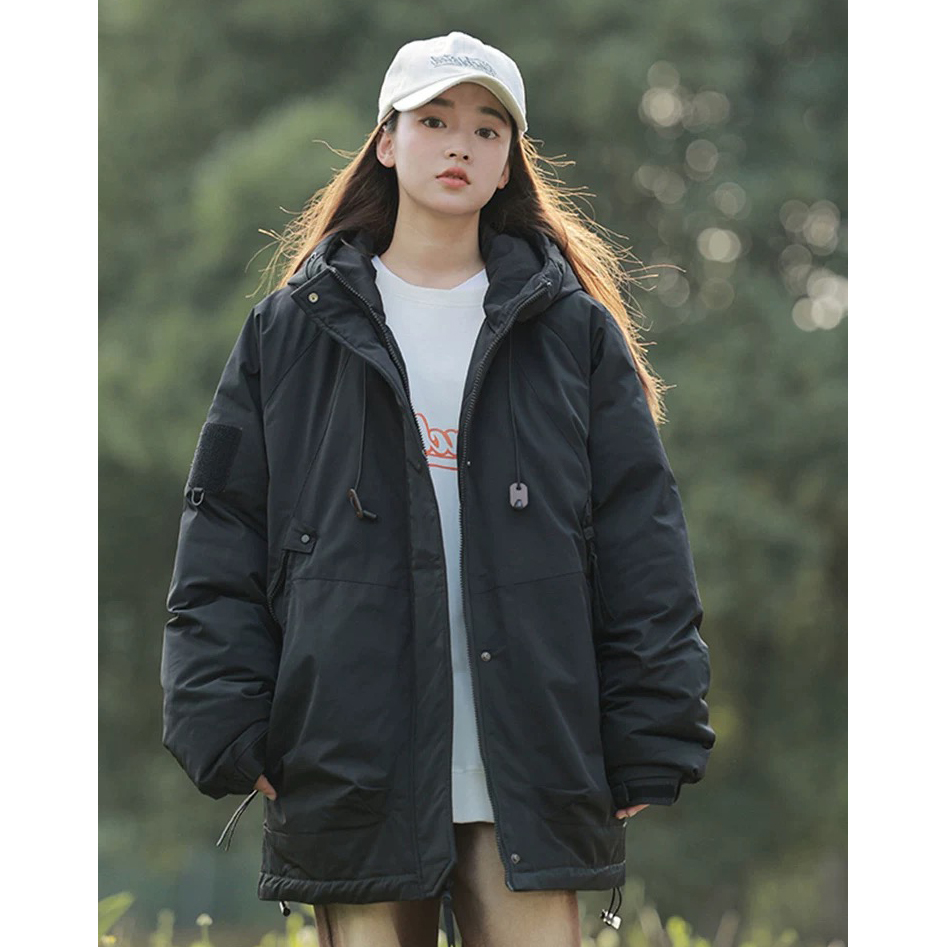 785秋冬连帽厚款保暖宽松时尚百搭冲锋衣