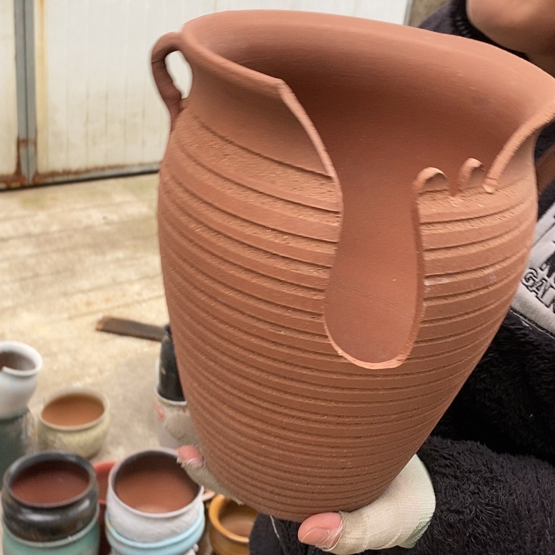 紫砂花盆瑕疵口20高26