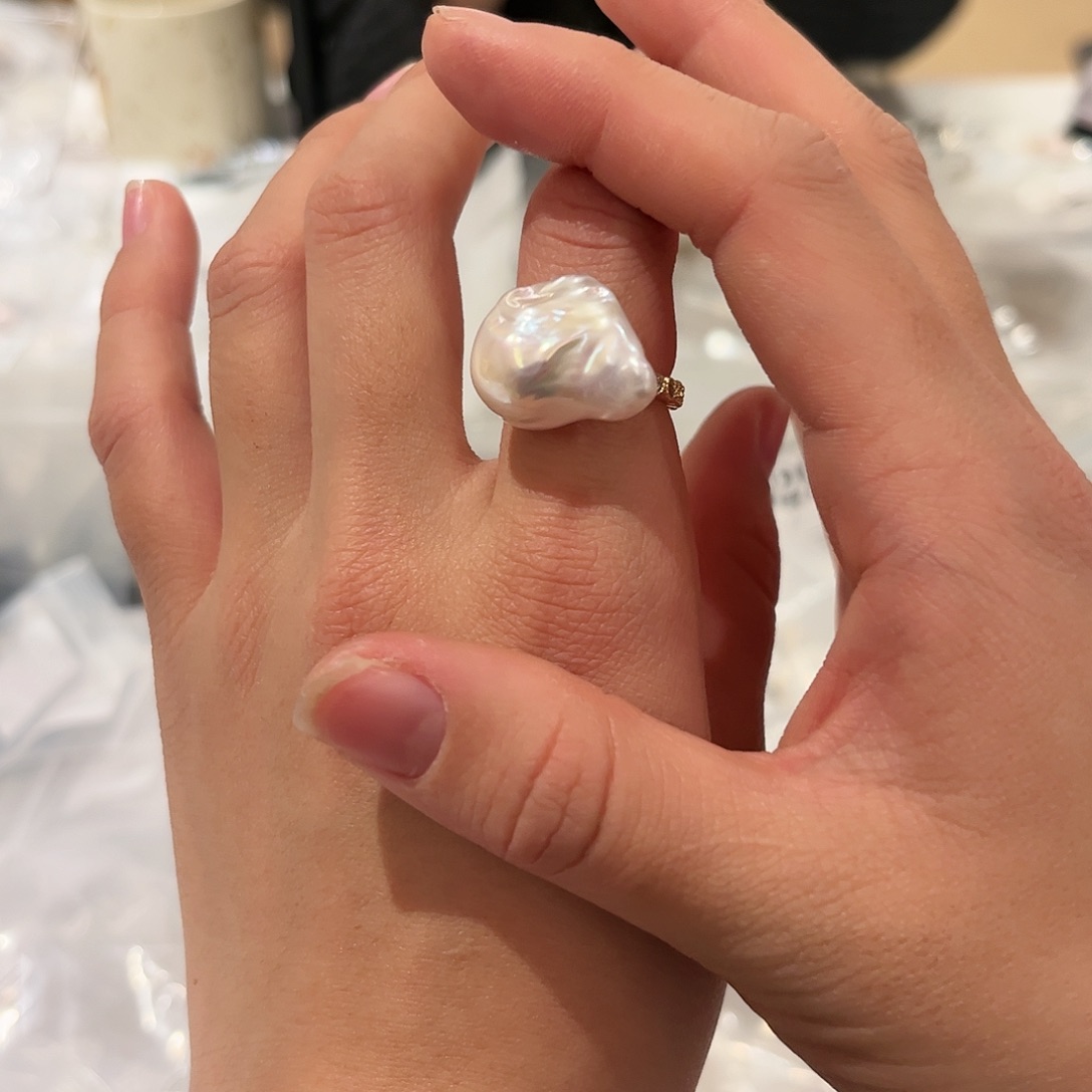 淡水珍珠戒指合金
