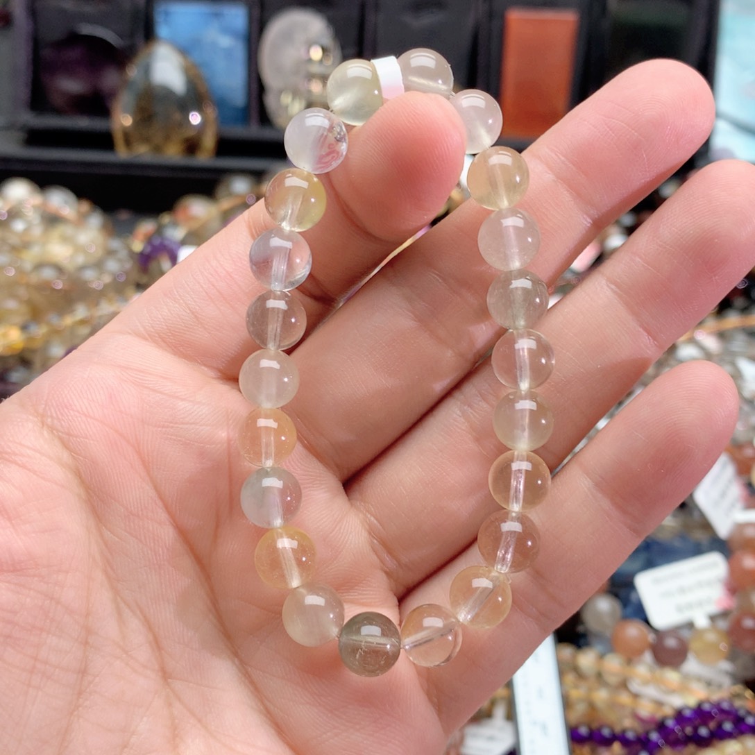 水晶手链未镶嵌我****！兔毛手链9+