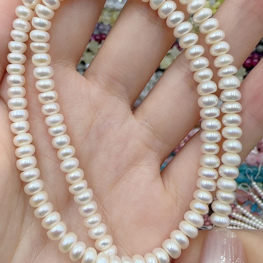 玛瑙/玉髓未镶嵌珠宝半成品淡水珍珠一条卡5