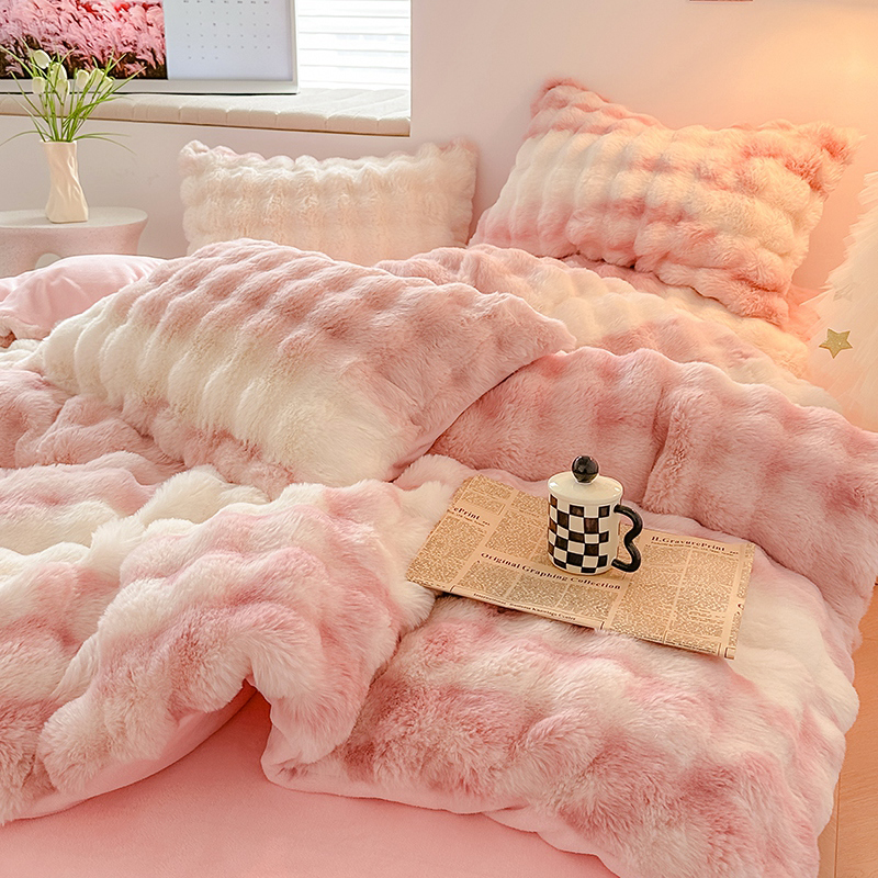 【正品保证】托斯卡纳兔兔绒四件套A类柔软冬季加厚保暖双面绒4件套