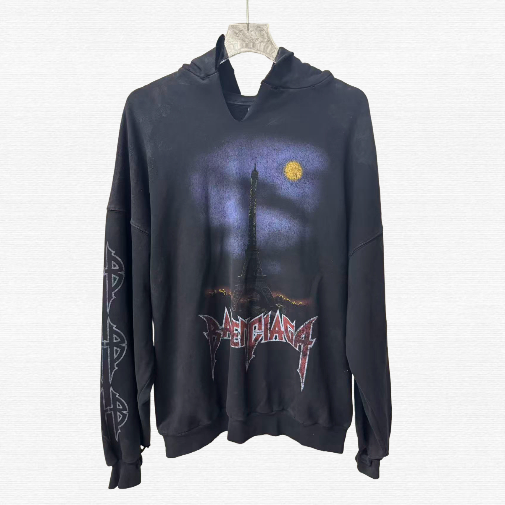99新 Balenciaga/巴黎世家 铁塔卫衣/L码/衣领裁剪