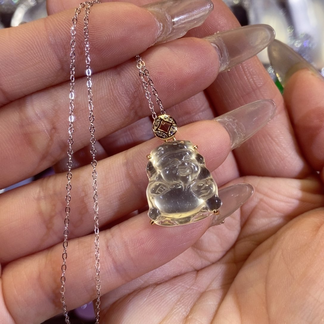 石英质玉颈饰银S925镶嵌