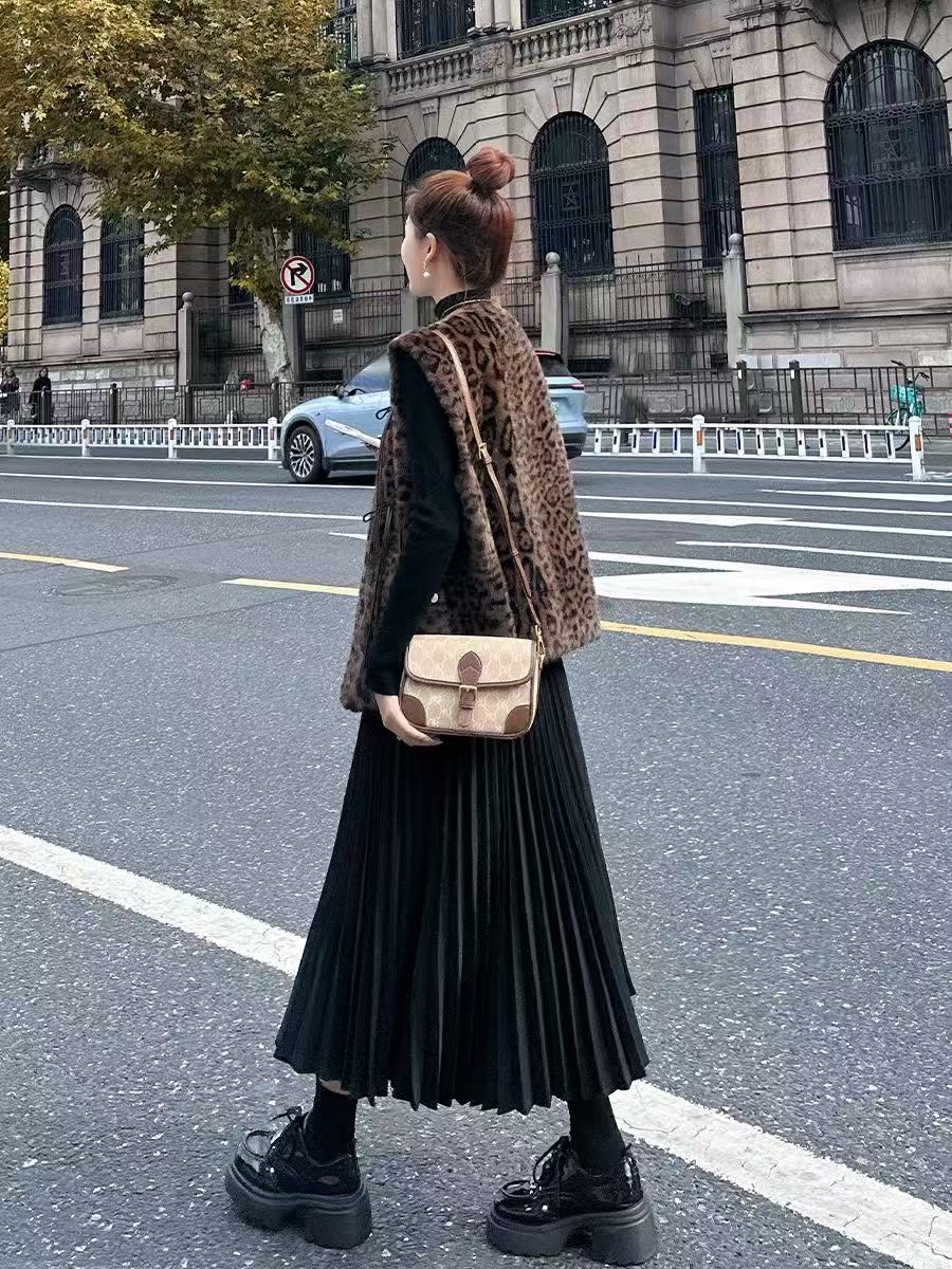 [马姐专属]秋冬新款豹纹马甲小众气质轻奢百搭休闲风