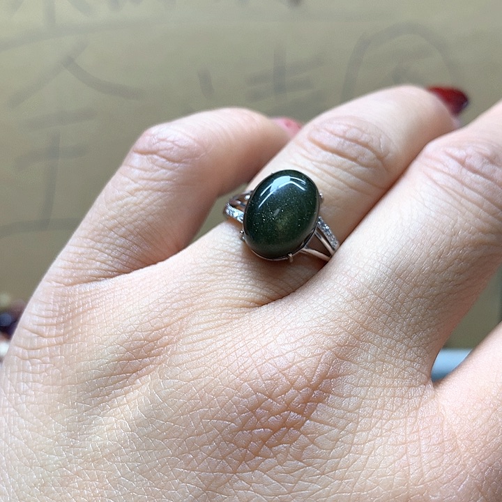 水晶水晶戒指银S925镶嵌