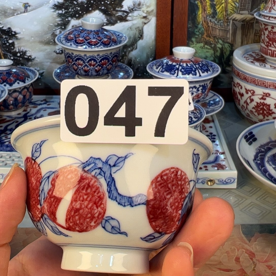 杯布*青花釉里红釉下