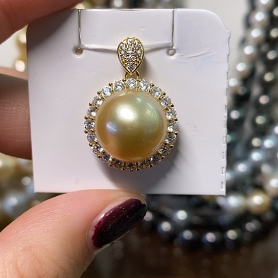 海水珍珠颈饰银S925镶嵌13.8