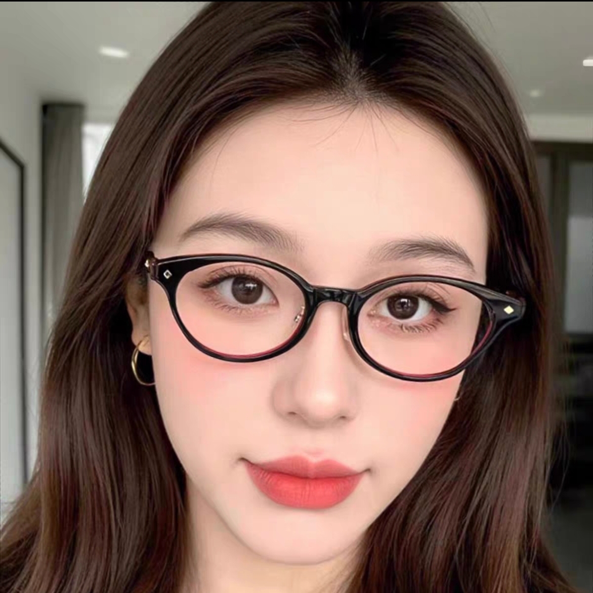 大版书呆子韩系甜美减龄百搭高度数纯欲蓝光复古眼镜网红时尚透明