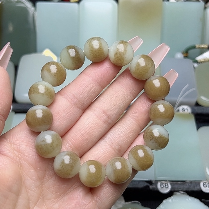 和田玉手串未镶嵌人***节