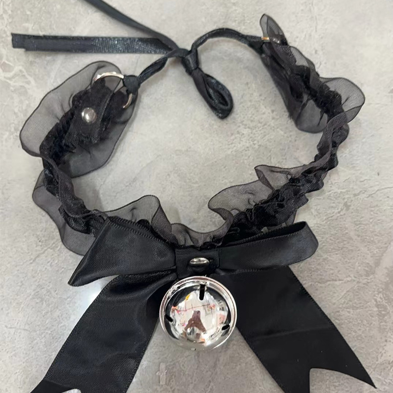 性感猫耳朵雪纺头箍女头饰发带铃铛项圈锁骨链蝴蝶结脖环