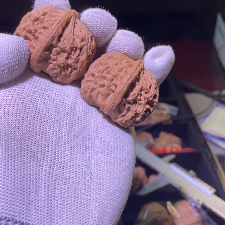 文玩核桃把件199三角白 