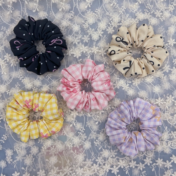 俏皮元气少女感~韩国蝴蝶结高颜值大肠发圈高级感低马尾发饰头绳