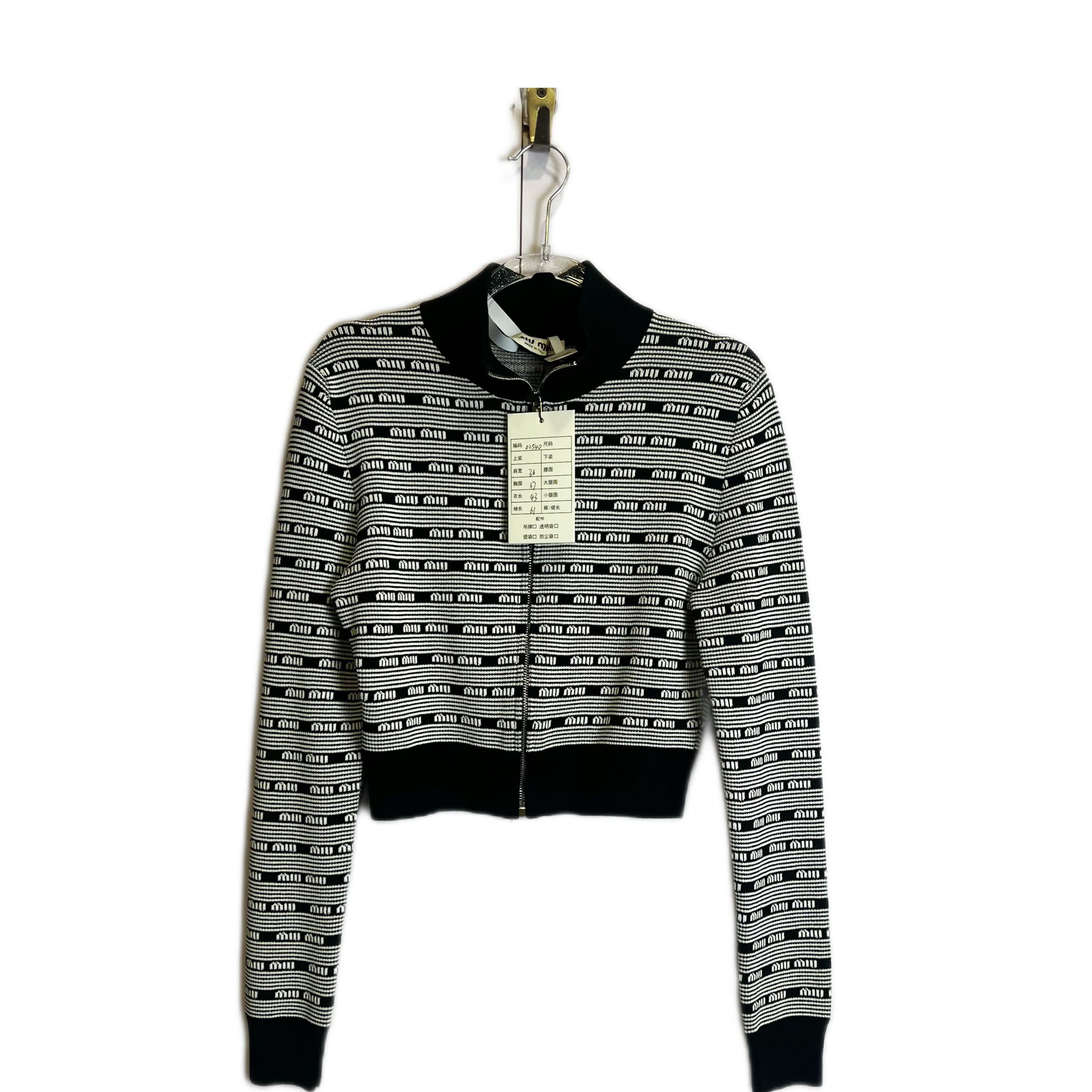 99新 MIU MIU/缪缪 02540 满印针织短款外套 40码 