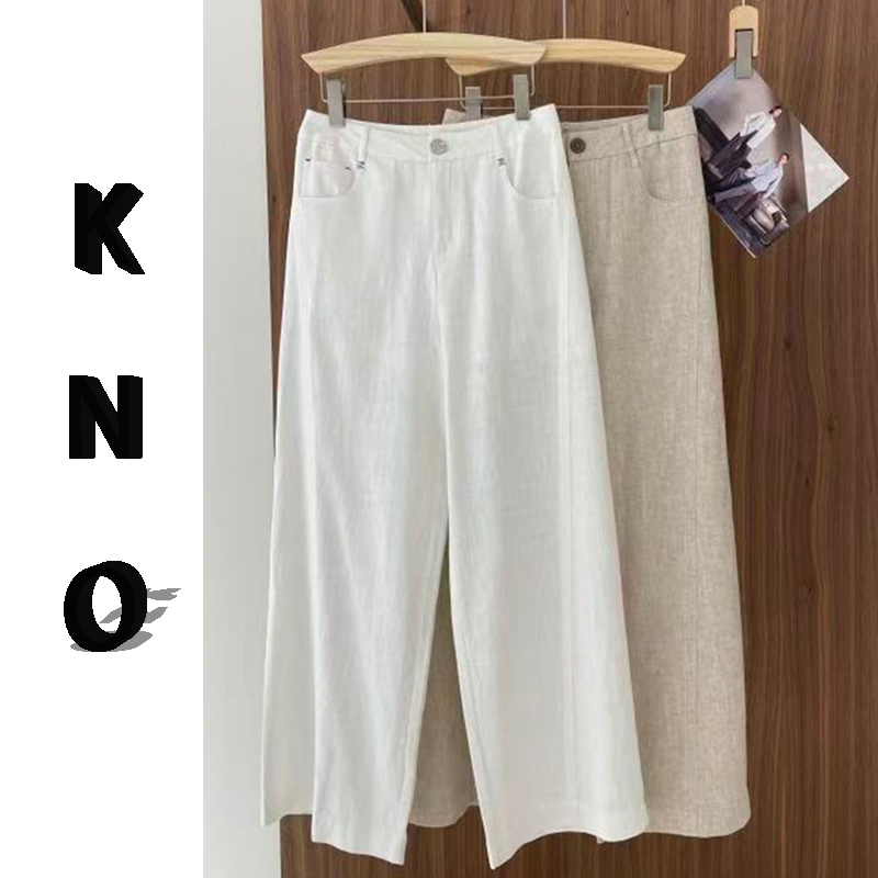【KNO】6227夏季新款白色麻裤百搭休闲显瘦