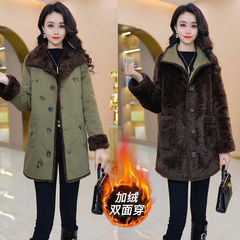 【加绒加厚双面穿】优雅气质时尚大气减龄收腰显瘦外套M-4XL-28839